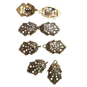 Vtg 3 sets Steampunk Metal Closure Clasp Buttons Ornate Filigree DIY Crafting